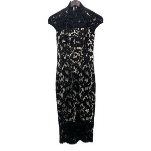 Lover Warrior Lace Black Midi Dress Size 2